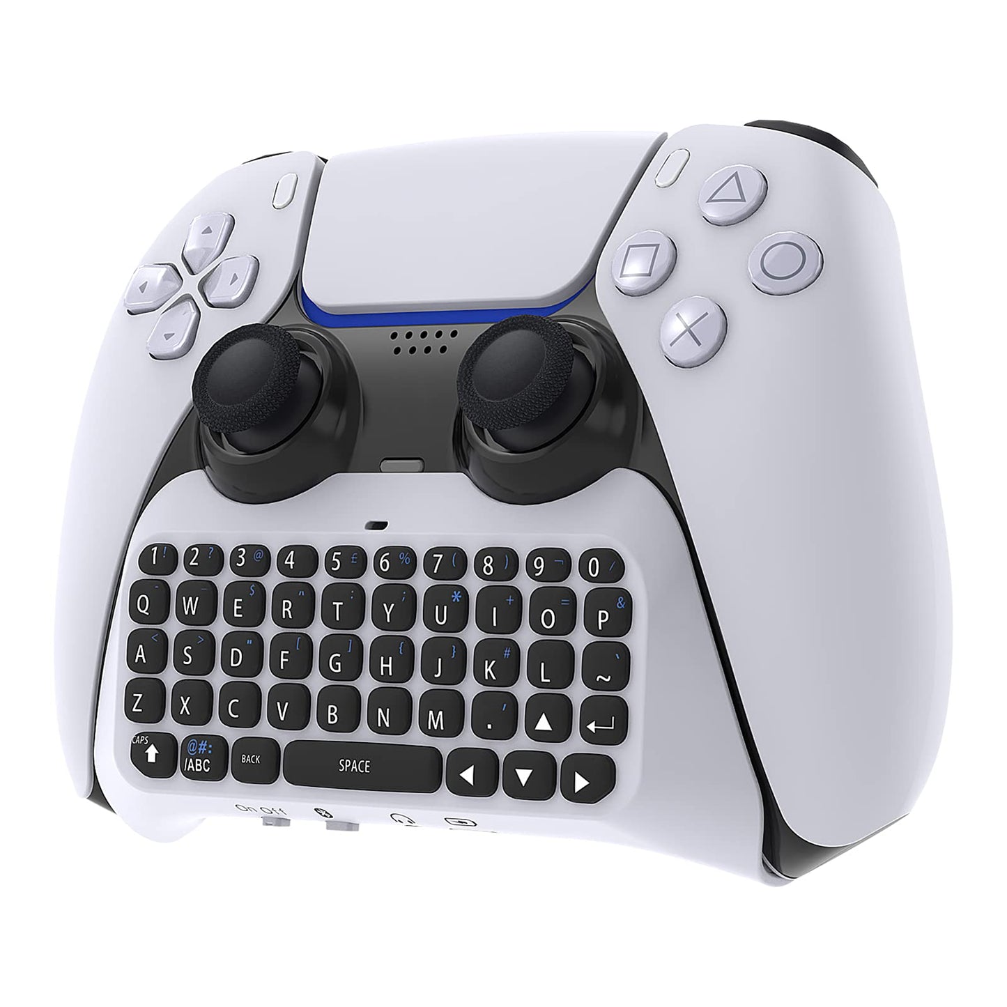 Wireless Controller Keyboard for PS5/PS5 Pro, Bluetooth 3.0 Mini Portable Gamepad Chatpad with Built-in Speaker & 3.5MM Audio Jack for Playstation 5/Playstation 5 Pro Voice Chat Board for Messaging and Gaming Live Chat