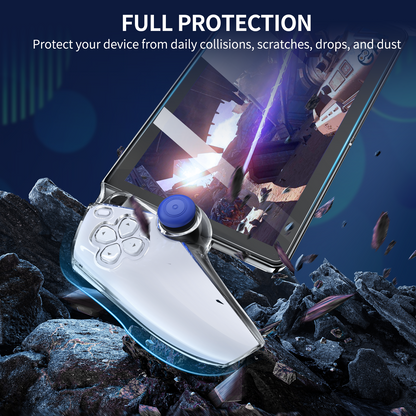 MENEEA Protective Case for PlayStation Portal Remote Player, Clear PC Cover Protector for PS Portal Controller,All-Round Non-Slip Thumb Grips Tempered Film Accessories kit for Portal Remote Player