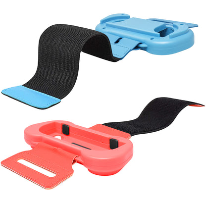 Wrist Bands Compatible with Just-Dance 2024 2023 2022/for Zumba Burn It Up for Nintendo Switch & Swith OLED Model for Joy-Cons,Adjustable Elastic Strap, Two Size for Adults & Children,2 Pack Red/Blue