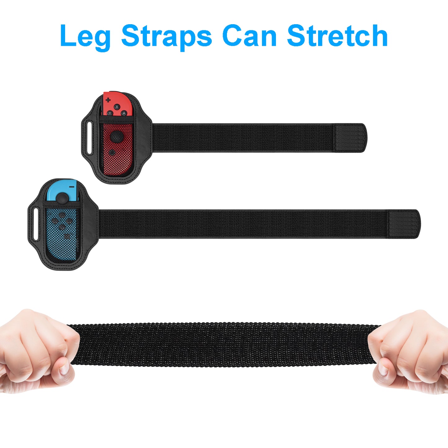 Leg Strap for Nintendo Switch Sports Play Soccer/Switch Ring Fit Adventure, for Joy Cons Switch OLED Model Controller Game Accessories,Adjustable Elastic Strap,Two Size for Adults & Children[2 Pack]