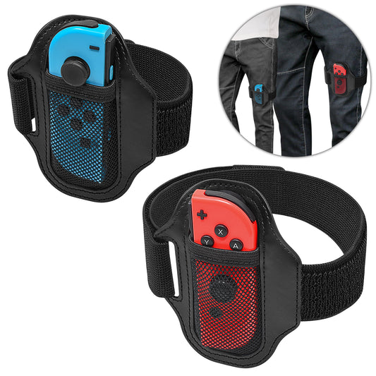 Leg Strap for Nintendo Switch Sports Play Soccer/Switch Ring Fit Adventure, for Joy Cons Switch OLED Model Controller Game Accessories,Adjustable Elastic Strap,Two Size for Adults & Children[2 Pack]