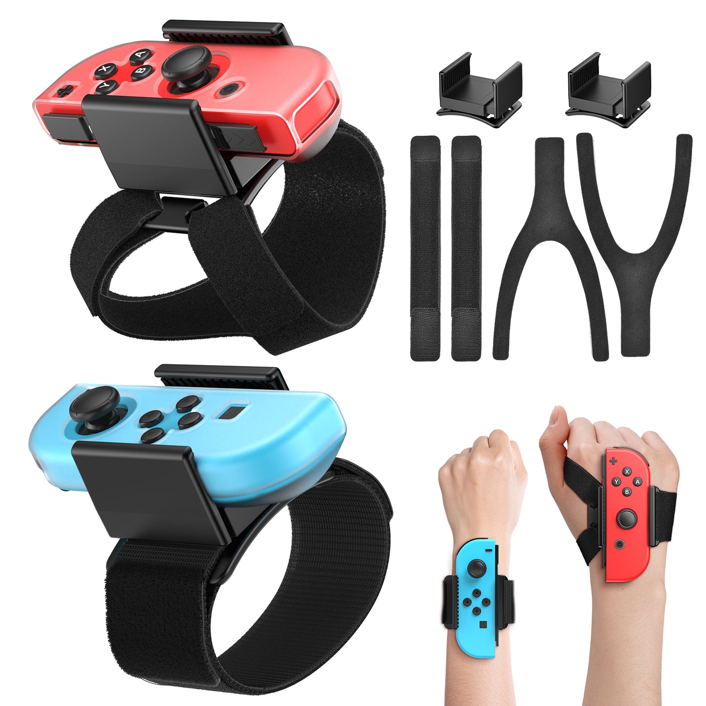 6-in-1 Wrist Band for Switch Just Dance 2025 2024 etc, Hand Strap for Switch Sports Games for Zumba Burn It Up, Compatible with Nintendo Switch & Switch OLED Joy Controller, Case-Friendly Adjustable