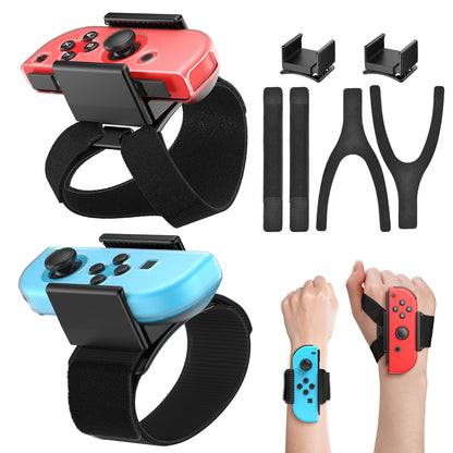 6-in-1 Wrist Band for Switch Just Dance 2025 2024 etc, Hand Strap for Switch Sports Games for Zumba Burn It Up, Compatible with Nintendo Switch & Switch OLED Joy Controller, Case-Friendly Adjustable