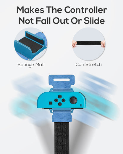 [4 PACK] Wristband for Just-Dance 2025 2024 2023/ for Zumba Burn It Up, for Nintendo Switch& Swith OLED for Joy-Cons, MENEEA Adjustable Wrist Strap for Adult Teens and Kids, Skin-kindly Black Red Blue