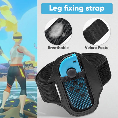 Leg Strap for Nintendo Switch Sports Play Soccer/Switch Ring Fit Adventure, for Joy Cons Switch OLED Model Controller Game Accessories,Adjustable Elastic Strap,Two Size for Adults & Children[2 Pack]