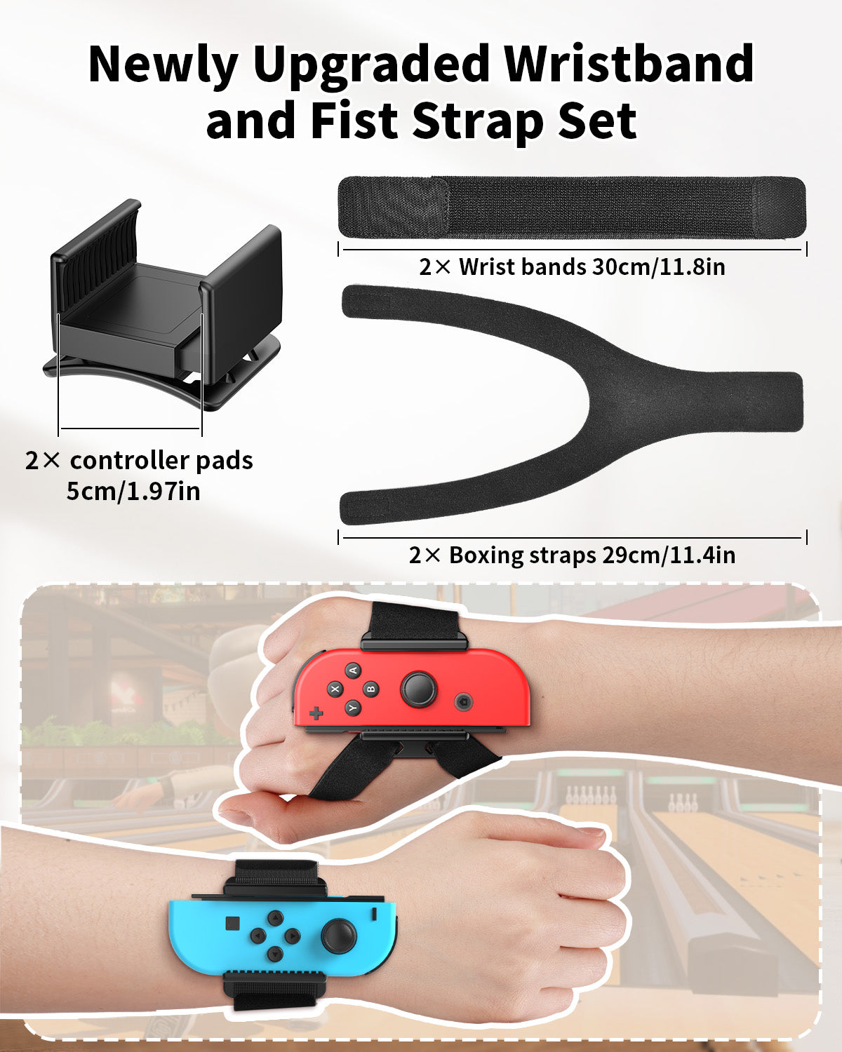6-in-1 Wrist Band for Switch Just Dance 2025 2024 etc, Hand Strap for Switch Sports Games for Zumba Burn It Up, Compatible with Nintendo Switch & Switch OLED Joy Controller, Case-Friendly Adjustable