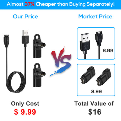 Charging Cable for Garmin Watch with 2 USB C Charger Adapter Connector, 3.3FT Charger Cord for Garmin Fenix 7|7S|7X|6|6S|6X|5|5S, Forerunner 245|945, Instinct 2|2S, Vivoactive 5|4|4S, Vivosmart 5, etc