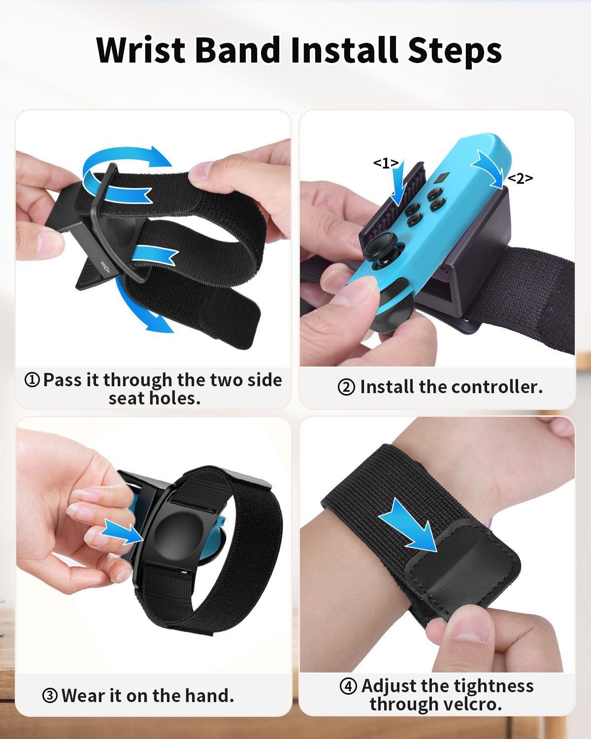 6-in-1 Wrist Band for Switch Just Dance 2025 2024 etc, Hand Strap for Switch Sports Games for Zumba Burn It Up, Compatible with Nintendo Switch & Switch OLED Joy Controller, Case-Friendly Adjustable