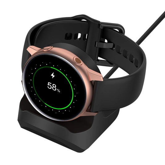 Stand for Samsung Galaxy Watch FE/Watch 4/Watch 4 Classic/Watch 3 41mm 45mm/Active 2 40mm 44mm, Non-Slip Silicone Charging Dock Holder, Charger Bracket with Integrated Cable Management Slot [No Cable]