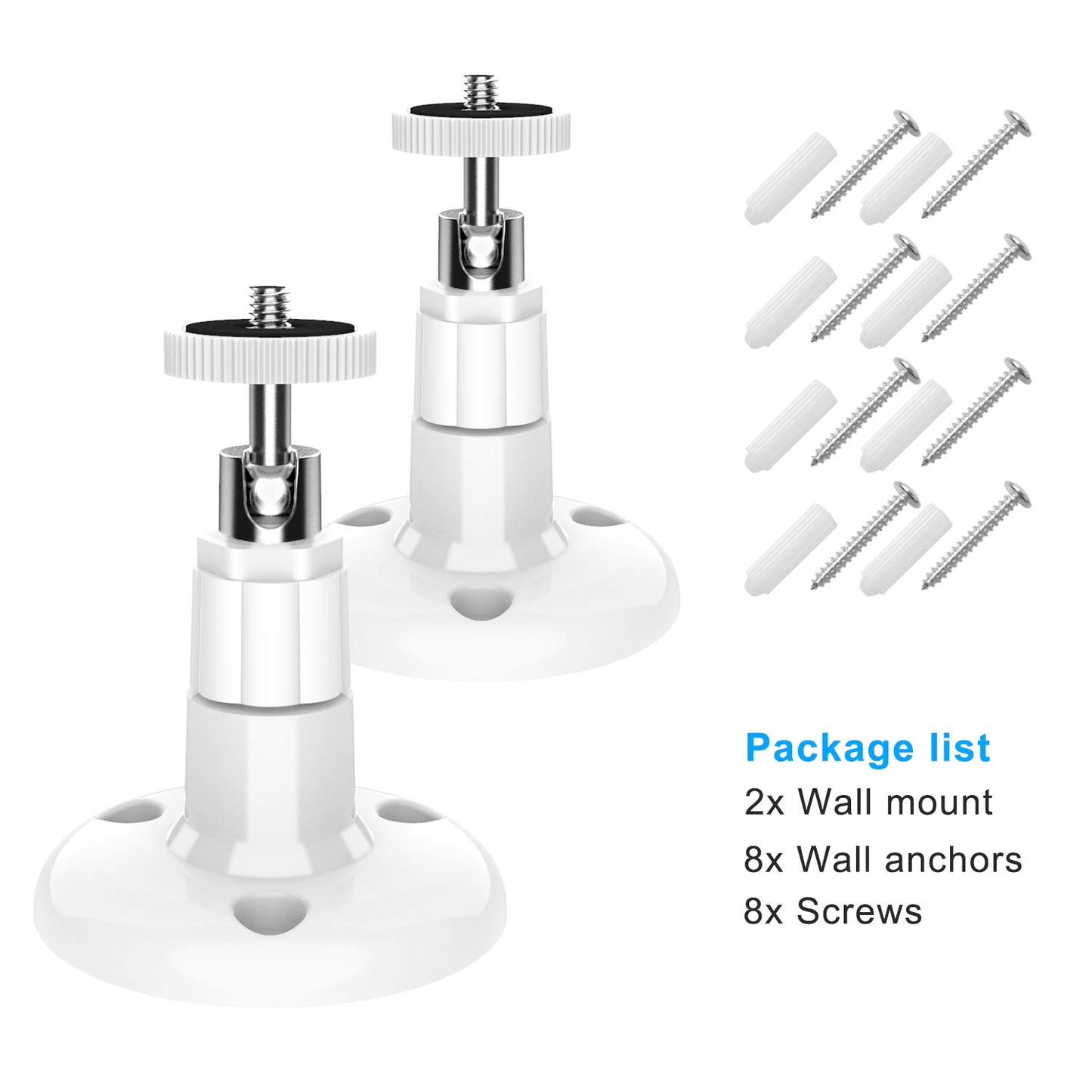 MENEEA for Wyze Cam v3/Pro,for Wyze Cam Outdoor,for Wyze Cam Pan V2,for Wyze Cam Pan Wall Mount, Adjustable Indoor and Outdoor 360 Degree Swivel Ceiling Mount Bracket for Security Camera (2 Pack)