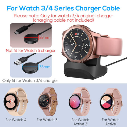 Stand for Samsung Galaxy Watch FE/Watch 4/Watch 4 Classic/Watch 3 41mm 45mm/Active 2 40mm 44mm, Non-Slip Silicone Charging Dock Holder, Charger Bracket with Integrated Cable Management Slot [No Cable]