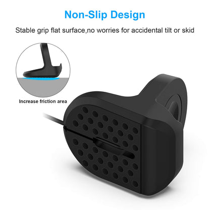 Stand for Samsung Galaxy Watch FE/Watch 4/Watch 4 Classic/Watch 3 41mm 45mm/Active 2 40mm 44mm, Non-Slip Silicone Charging Dock Holder, Charger Bracket with Integrated Cable Management Slot [No Cable]