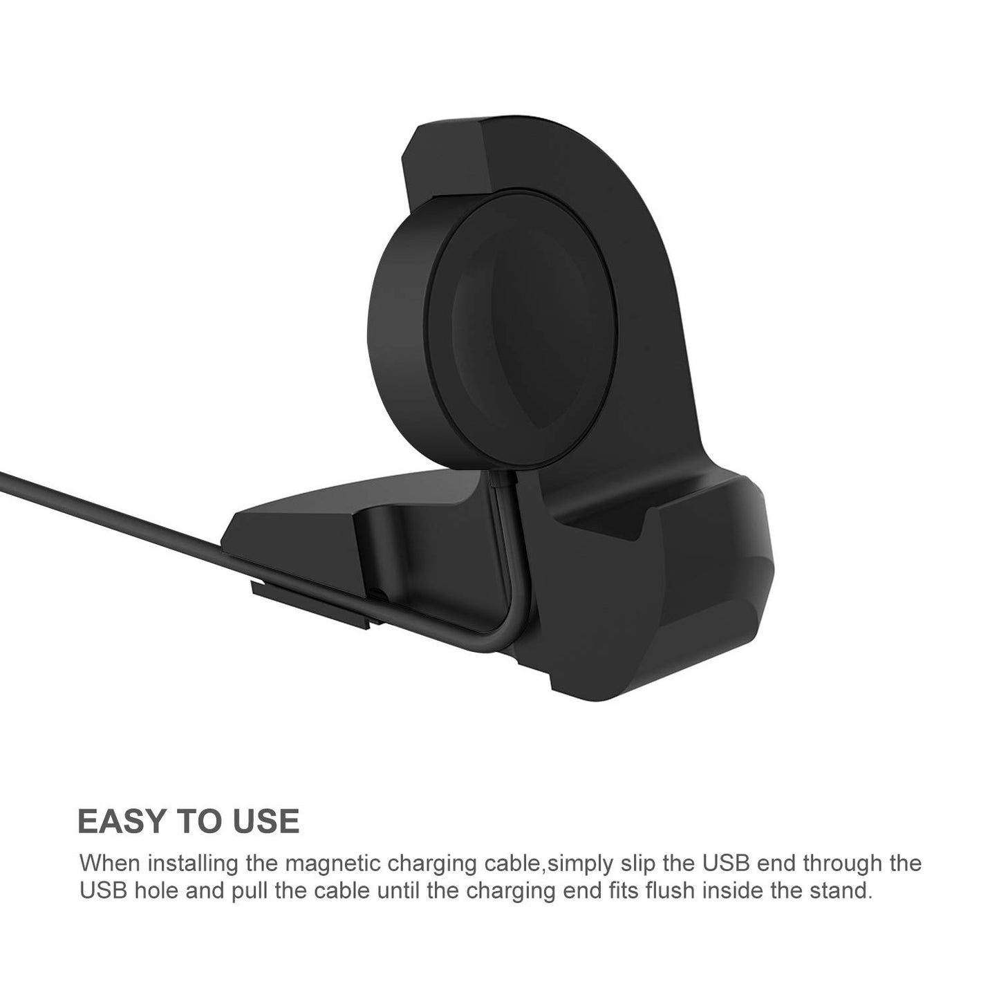 Stand for Samsung Galaxy Watch FE/Watch 4/Watch 4 Classic/Watch 3 41mm 45mm/Active 2 40mm 44mm, Non-Slip Silicone Charging Dock Holder, Charger Bracket with Integrated Cable Management Slot [No Cable]