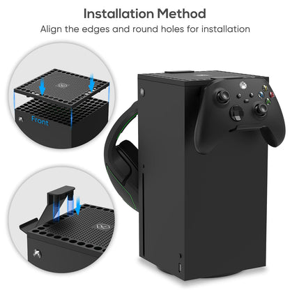 Dust Cover Controller Holder for Xbox Series X Console, Holder Stand Mount Accessories for Xbox Series X Controller and Gaming Headsets