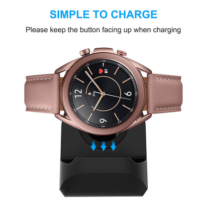 Stand for Samsung Galaxy Watch FE/Watch 4/Watch 4 Classic/Watch 3 41mm 45mm/Active 2 40mm 44mm, Non-Slip Silicone Charging Dock Holder, Charger Bracket with Integrated Cable Management Slot [No Cable]