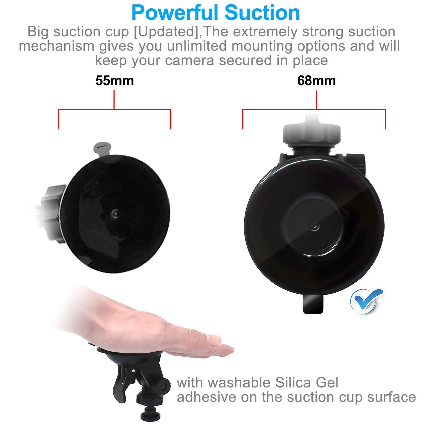 Camera Suction Cup Wall Mount For Wyze Cam V3/Pro,for Wyze Cam Pan/V3,for Oculus Sensor,for HTC Vive Base Station,Swivel 360 Degree Adjustable In/Outdoor Bracket with Washable Silica Gel(2 Pack)