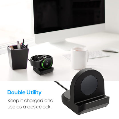 Stand for Samsung Galaxy Watch 7 40,44mm/ Watch Ultra/Watch 6 40mm,44mm /Watch Classic 43mm, 44mm /Watch 5/Watch 5 Pro,Non-Slip Silicone Charging Dock,Charger Base Holder with Cable Management Slot