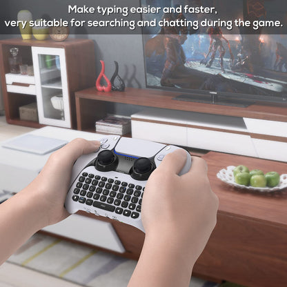 Wireless Controller Keyboard for PS5/PS5 Pro, Bluetooth 3.0 Mini Portable Gamepad Chatpad with Built-in Speaker & 3.5MM Audio Jack for Playstation 5/Playstation 5 Pro Voice Chat Board for Messaging and Gaming Live Chat